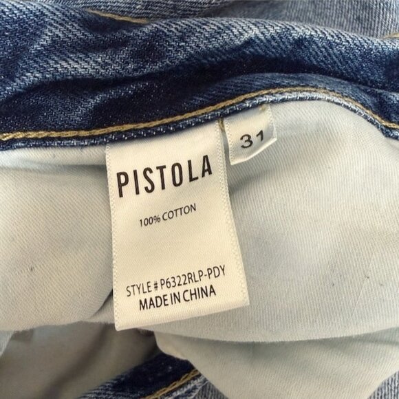 Pistola Womens Cassie Super High Rise Straight Jeans Distressed Size 31 Button - Picture 12 of 13